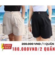 Quần Short Nữ Linen lưng thun Chất Lượng Cao - B2483 - Thời Trang Hàn Quốc (mua 1 tặng 1)