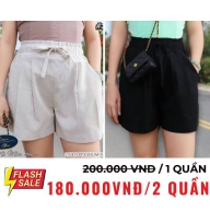 Quần Short Nữ Linen lưng thun nơ  Chất Lượng Cao - B2484 - Thời Trang Hàn Quốc ( mua 1 tặng 1)